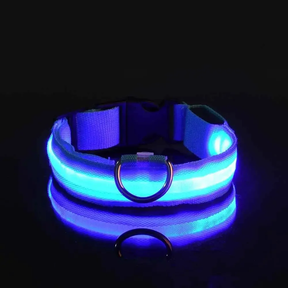 Nylon LED Night Safety Flashing Glow in the Dark Dog Leash Dogs Luminous Fluores